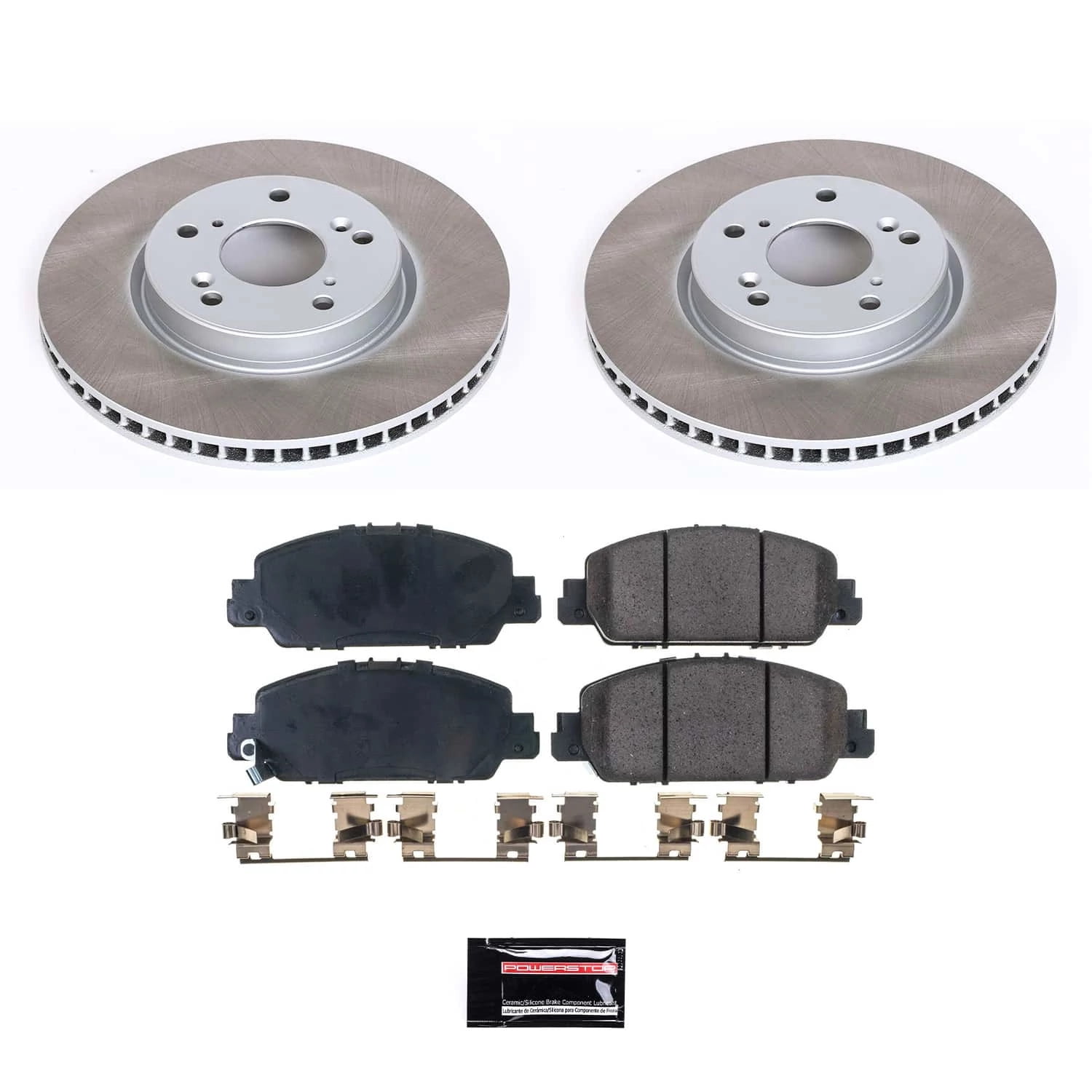 PowerStop Front Semi-Coated Rotor and Low-Dust Ceramic Brake Pad Kit SC6515
