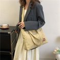 thumbnail image 4 of Bolso de mano de pana para mujer Bolso de hombro de invierno Bolso hobo con cremallera y asa superior (Caqui), 4 of 6