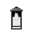 thumbnail image 3 of 1-Light 12 in. Black Hardwired Transitional Outdoor Wall Lantern Sconce with Clear Glass, 3 of 3