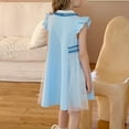 thumbnail image 3 of Big Girls Tulle-Dresses 2025 Size 3-14 Teens Kids Cute Ruffle Sleeve Button Collared Pullover Comfort Vacation Dresses, 3 of 5