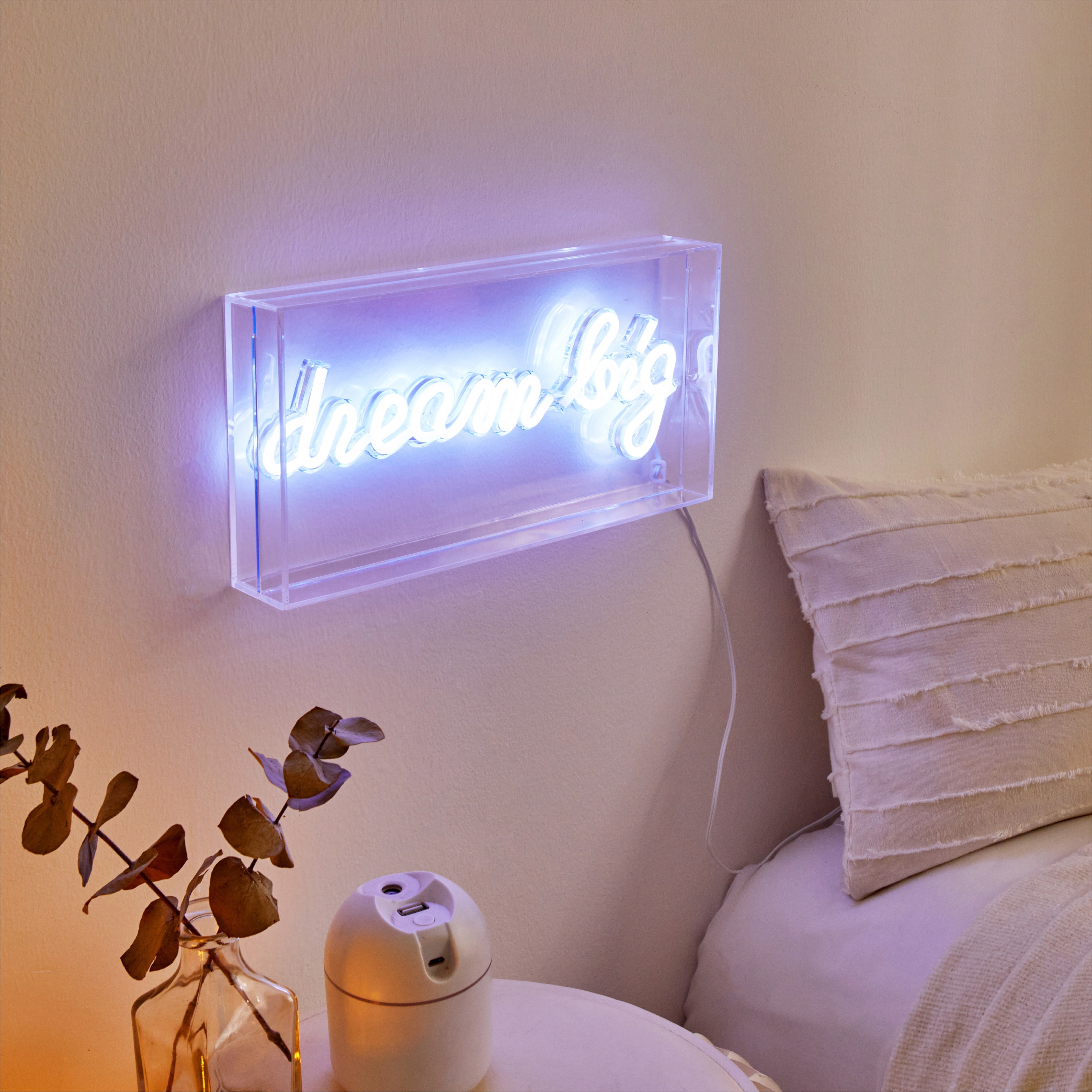 Urban Shop LED Neon Dream Big Clear Acrylic Box, Cool White