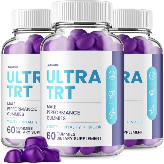 Ultra TRT Gummies – UltraTRT Gummy Natural Blend Advanced Formula for Active Lifestyle, 3 Pack, 180 Gummies