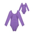 thumbnail image 4 of TiaoBug Girls Long Sleeve Ballet Dance Leotard One Piece Gymnastics Jumpsuit Unitard 3-12 Lavender 3, 4 of 4