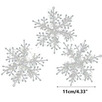 Winter Christmas Hanging Snowflake Ornaments for Christmas Tree Holiday Party Home Decor, Snowflake Ornament with Bright Durable Beautiful 4.33Inch White