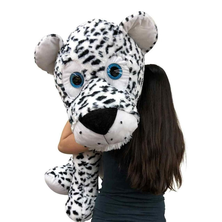 Giant stuffed snow best sale leopard