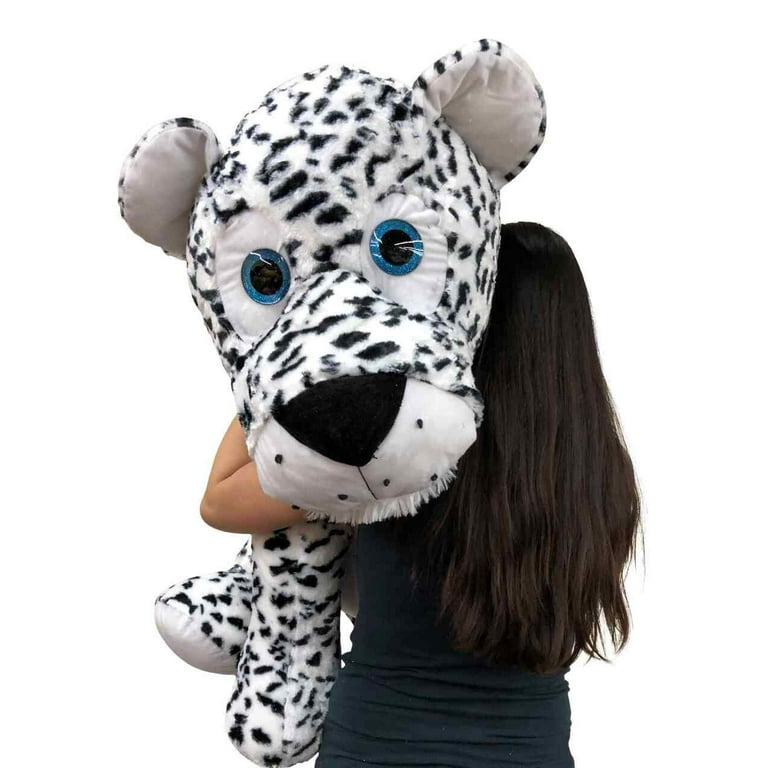 Snow Leopard Jacquard Large Stuffed Animal, Leopard Plush Toy