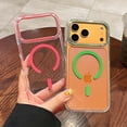 thumbnail image 6 of Clear Case for iPhone 17 Pro Max, Compatible with MagSafe, Military Grade Shockproof Protective Cover Anti-Scratch Transparent Slim Phone Case with Anti-Slip Grip, Orange, 6 of 7