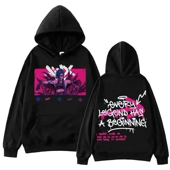 Arcane Jinx Oversized Hoodie – Harajuku Streetwear Pullover Sweatshirt, Casual Cosplay Top for Men & Women – Anime-Inspired Hoodie for Halloween & Daily Wear