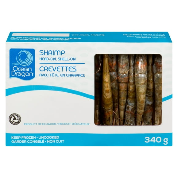Ocean Dragon Shrimp, Head-On, Shell-On, 340g