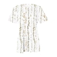 thumbnail image 4 of Gibobby Camiseta de Manga Corta con Cuello en V Mujeres verano impresión moda Sexy botón Cardigan manga corta camisa cuello Casual túnica ajustada ropa Tops(Blanco,G), 4 of 5