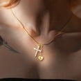 thumbnail image 5 of Initial Necklaces for Women Gold - Diamond Cross with Letter L Pendant, Alphabet Necklaces for Mom Girlfriend Wife Daughter Grandma, Personalized Jewelry Gifts for Birthday Anniversary Christmas, 5 of 9