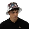 thumbnail image 6 of Daiia Patriotic Boxing Bear Art Pattern Bucket Hat - Trendy Cotton Sun Hat for Beach, Golf, Fishing - Fun Outdoor Vacation Boonie for Men and Women, 6 of 9