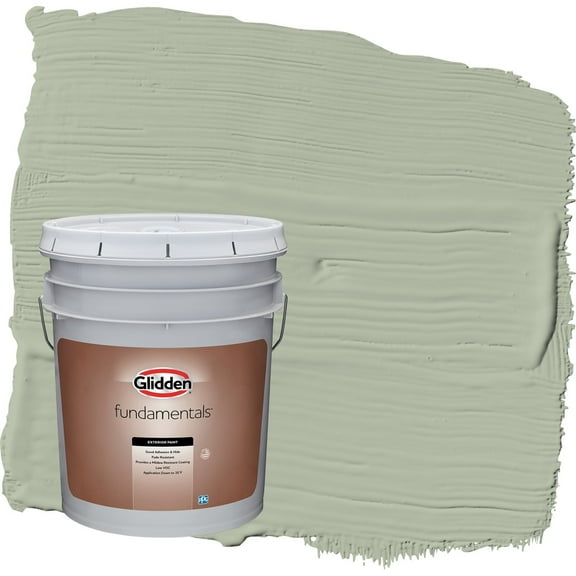 Glidden Fundamentals Light Sage / Green Semi-Gloss Exterior Paint, 5 Gallon