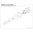 thumbnail image 3 of Kingston Brass KS4040PX Restoration Single-Handle Six-Way Diverter Valve with Square Trim Kit, Matte Black, 3 of 4