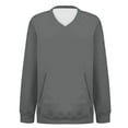 thumbnail image 7 of Women's V-Neck Sweatshirt with Pockets, Womens V Neck Sweatshirts No Hood Lightweight Casual Soft Fashion Gray XL, 7 of 7