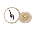 thumbnail image 1 of Giraffe Black And White Animal Round Metal Golden Pin Brooch Clip, 1 of 3