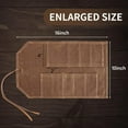 thumbnail image 3 of HNYG Tool Roll, 10 Pockets Tool Roll Up Pouch, Heavy Duty Waxed Canvas Tool Roll Bag, Chisel Wrench Spanner Tool Roll Organizer with Leather Rope, Brown, 3 of 8