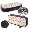 thumbnail image 4 of Picia Mushroom Pattern Large Capacity PU Leather Pencil Case Organizer Pen Marker Holder Double Zipper Storage Bag Big Pencil Pouch for College Office, 4 of 6