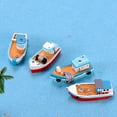 thumbnail image 2 of HLONK 8pcs Resin Mini Boat Models Miniature Mediterranean Style Fish Boats Crafts, 2 of 5