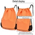 Drawstring Backpack Sports Gym Bag and Two Water Bottle Holder，Orange