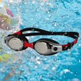 thumbnail image 3 of Gafas de natación para niños antivaho galvanizadas, gafas de natación ajustables para niños (negro rojo), 3 of 8