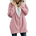 thumbnail image 2 of Women's Sweater Coat Hooded Mid Length Jacket for Autumn Winter Warm Soft Comfortable Stylish Outerwear, 2 of 2