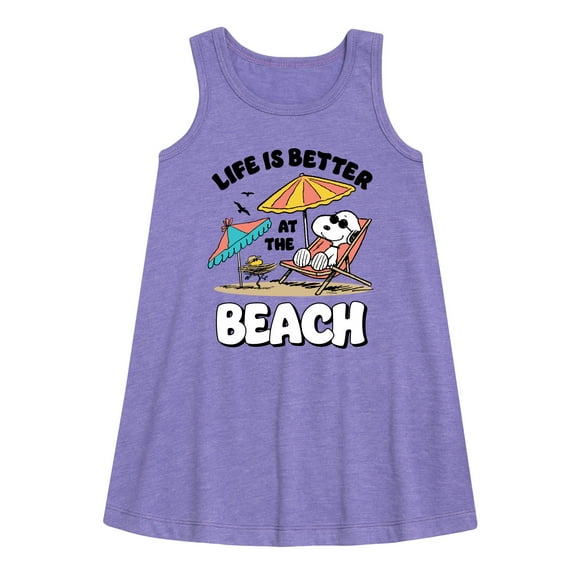 Peanuts - Summer Edition - Life is Better at the Beach - Toddler & Youth Girls A-line Dress