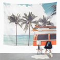 thumbnail image 2 of REFRED Vintage Car Parked Tropical Beach Seaside Surfboard Ro Leisure Wall Art Hanging Tapestry Home Decor for Living Room Bedroom Dorm 60x80 inch, 2 of 2
