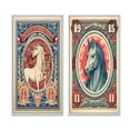 thumbnail image 2 of Designart "Vintage Stamp Portrait of a Horse I" Animals Horse Framed Wall Art Set Of 2 - Children's Art White Frame Gallery Set For Office Decor, 2 of 6