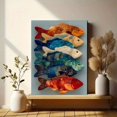 thumbnail image 6 of Fish Family Canvas Wall Art, School of Fish Wall Hanging, Housewarming Gift Modern Home Decor, 6 of 8