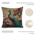 thumbnail image 4 of Peacock tree flowers Linen toss pillowcase Decoration pillowcase Gift preferred 18x18" Cushion cover 1 set Sofa pillowcase Sofa bedroom living room car, 4 of 8