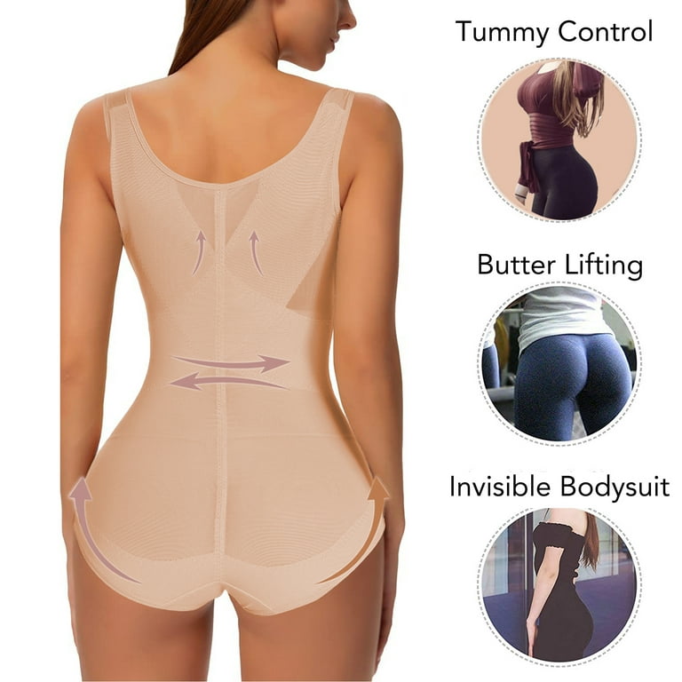 COMFREE Women's Waist Trainer Bodysuit Full Body Shaper Tummy