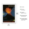 thumbnail image 2 of Mexico - Volcano of Parícutin - Mexico’s Most Famous Volcano - Vintage Travel Poster c.1943 - Fine Art Rolled Canvas Print 27in x 40in, 2 of 4