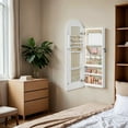 thumbnail image 6 of LEDREM Wall-Mounted LED Jewelry Cabinet with Arched Mirror, Lockable Storage Organizer, Interior Vanity Mirror, Space-Saving Design, Cloud White, 6 of 8