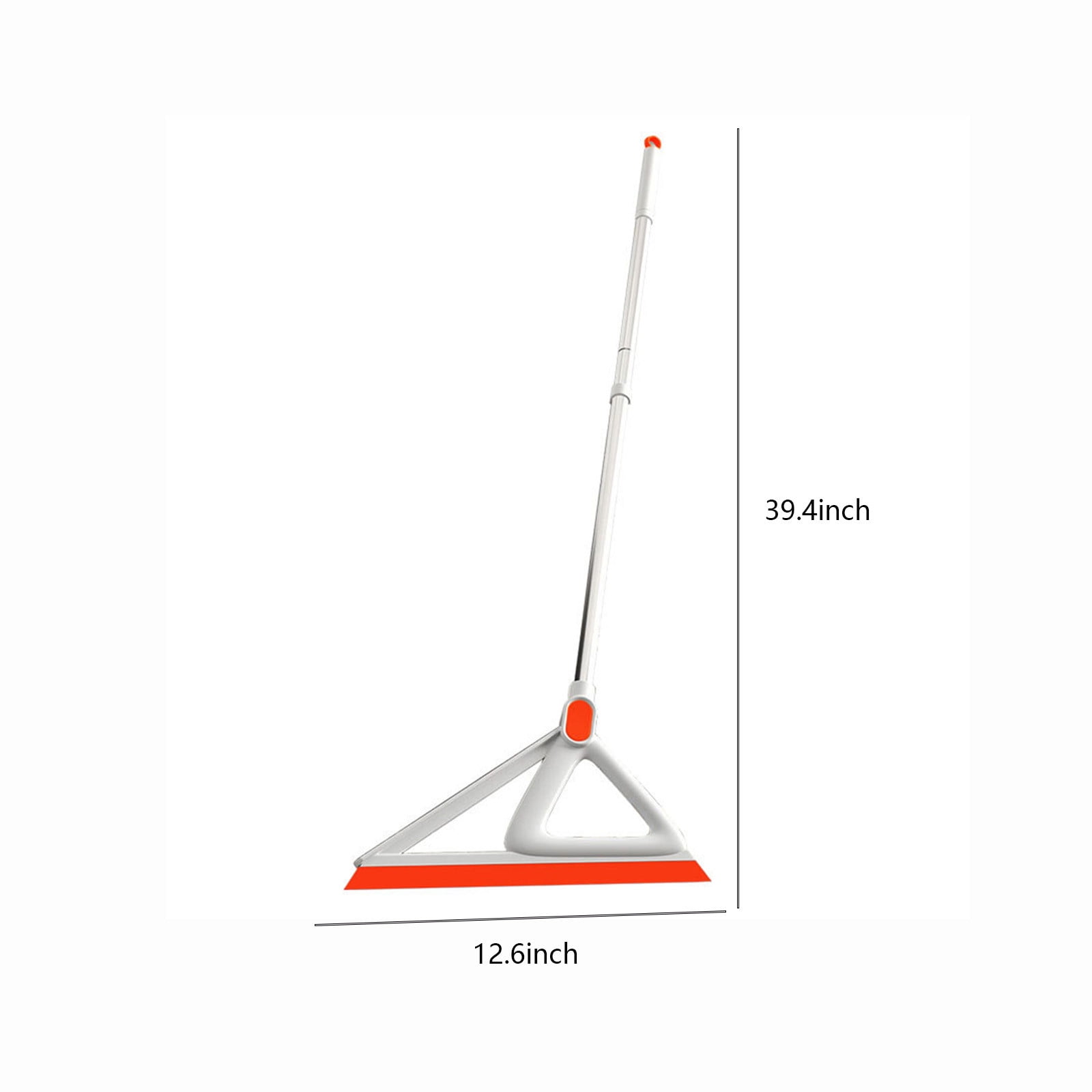 Kugisaki Clearance Multi-Function Silicone Broom Stick with Dustpan with Detachable Stainless Steel Handle Orange