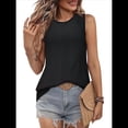 thumbnail image 2 of Camisas Casuales de Verano para Mujer, con Cuello Redondo y Mangas , Color Negro, Talla XXL, 2 of 7