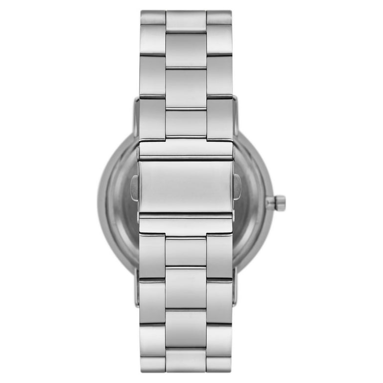 George Brand Men s Wristwatch Silver Tone Case Black Dial 3 Link Bracelet FMDOGE050