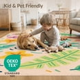 thumbnail image 3 of ODIKA 4'x6' Cream Ivory Tropical Botanical Terracotta Washable Area Rug Contemporary Papaya Fruit Motif Palm Leaf Pattern for Bedroom, Reading Nook, Pet Friendly & Non-Shedding, 3 of 6
