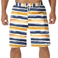 thumbnail image 2 of Lcziwo Men's Big and Tall Elastic Waist Swim Trunks Tropical Hawaiian Beach Shorts Drawstring Elastic Waist Pockets Shorts Yellow,XXXXL, 2 of 5