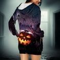 thumbnail image 7 of Taqqpue Halloween Print Hoodie Dress for Women Ghost Pumpkin Witch Mini Dresses Halloween Costumes Long Sleeve Cosplay Halloween Party Dress with Pockets, 7 of 7