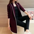 thumbnail image 4 of Women Winter Coat Fleece Lapel Long Sleeves Mid Length Cardigan Warm Solid Color Casual Elegant Autumn Coat Female Clothing, 4 of 8