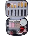 thumbnail image 4 of Bolsas de maquillaje Estuches de cosméticos de viaje de doble capa Organizador de maquillaje Bolsas de aseo (negro), 4 of 5