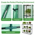 thumbnail image 4 of 3 Tier Lean-To Portable Greenhouse Walk-In Heavy Duty Garden Greenhouse with 2 Roll-Up Zipper Doors PE Weatherproof Cover Indoor Outdoor Use for Plants 79"x39"x83", 4 of 12