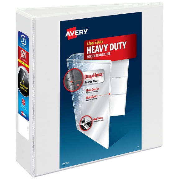 Avery Heavy-Duty View Binder, 3" EZD Rings, 1 White Binder (79193)