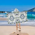thumbnail image 2 of Yayeee Kids Hooded Towel with Hand Pockets Beach Soft Absorbent Bath Wrap 50 x 23.5 inch, Green Floral, 2 of 5