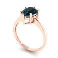 thumbnail image 2 of Solitaire Engagement Ring for Women - 2ct Natural London Blue Topaz in 14K Rose Gold Promise Ring, 2 of 6