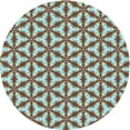 thumbnail image 1 of Ahgly Company Machine Washable Indoor Round Transitional Tiffany Blue Area Rugs, 4' Round, 1 of 7