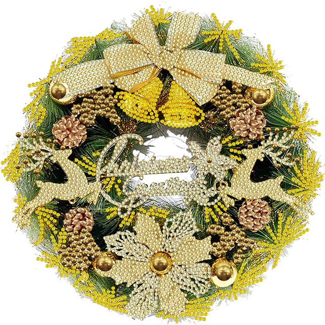5D DIY Taladro en Forma Especial Parcial Corona Navidad 30x30cm
