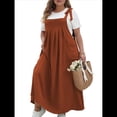 thumbnail image 3 of Vestido de Verano para Mujer, Talla Grande, Informal, Sin Mangas, con Tirantes Finos, para Playa Caqui 4XL, 3 of 7
