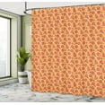 thumbnail image 4 of Ambesonne Retro Shower Curtain, Trippy Geometric Look Pizza, 69"Wx70"L, Apricot Mustard, 4 of 4